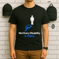 Invisible Disability Stick Figure With Wheelchair Shadow T-Shirt thumb 6