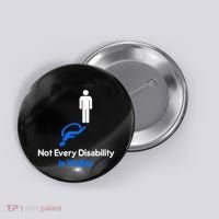 Invisible Disability Stick Figure With Wheelchair Shadow Button thumb 0