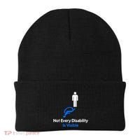 Invisible Disability Stick Figure With Wheelchair Shadow Beanie thumb 0