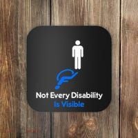 Invisible Disability Stick Figure With Wheelchair Shadow Coaster thumb 0