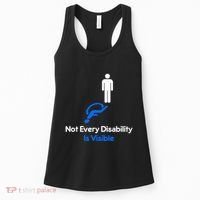 Invisible Disability Stick Figure With Wheelchair Shadow Women's Tank Top thumb 0
