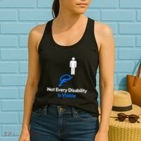 Invisible Disability Stick Figure With Wheelchair Shadow Women's Tank Top thumb 2