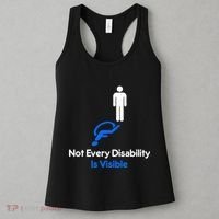 Invisible Disability Stick Figure With Wheelchair Shadow Women's Tank Top thumb 3
