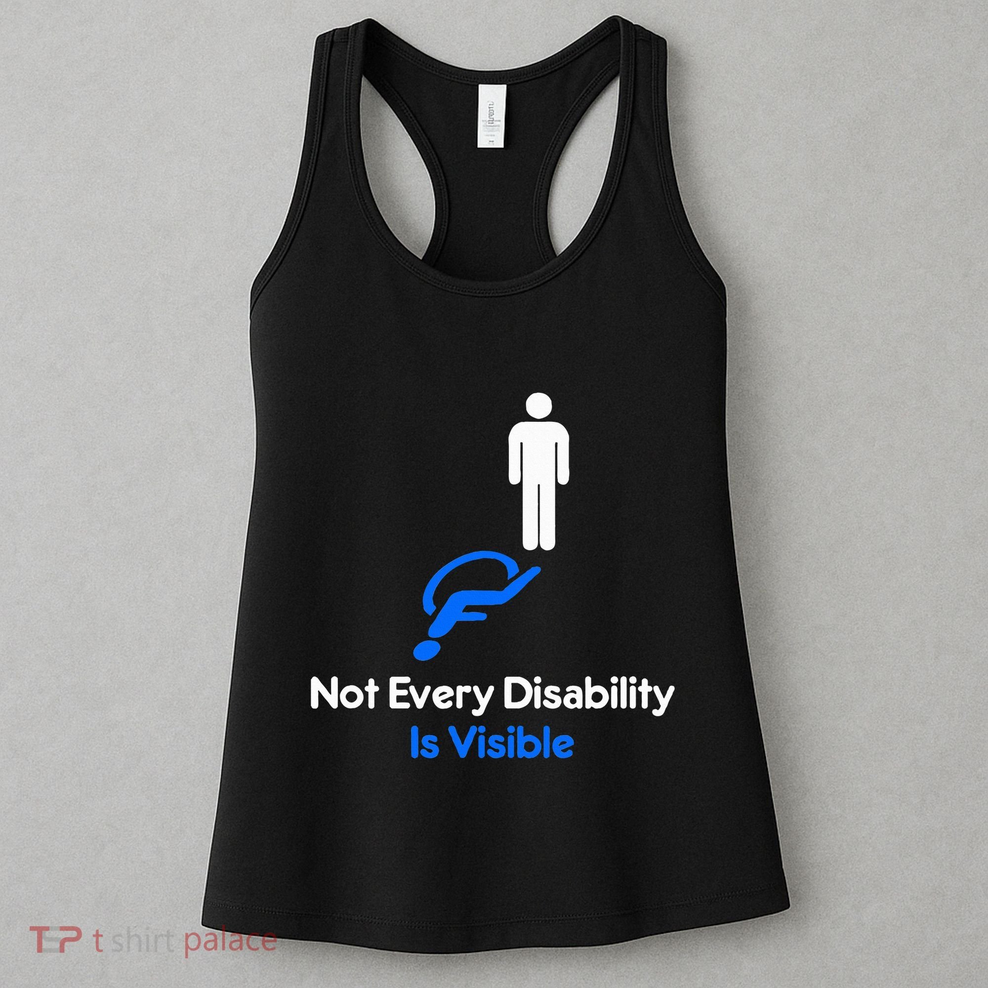 Invisible Disability Stick Figure With Wheelchair Shadow Women's Tank Top