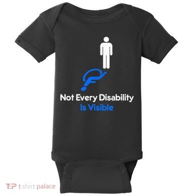 Invisible Disability Stick Figure With Wheelchair Shadow Baby Bodysuit