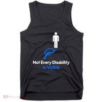 Invisible Disability Stick Figure With Wheelchair Shadow Tank Top thumb 0