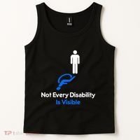 Invisible Disability Stick Figure With Wheelchair Shadow Tank Top thumb 2