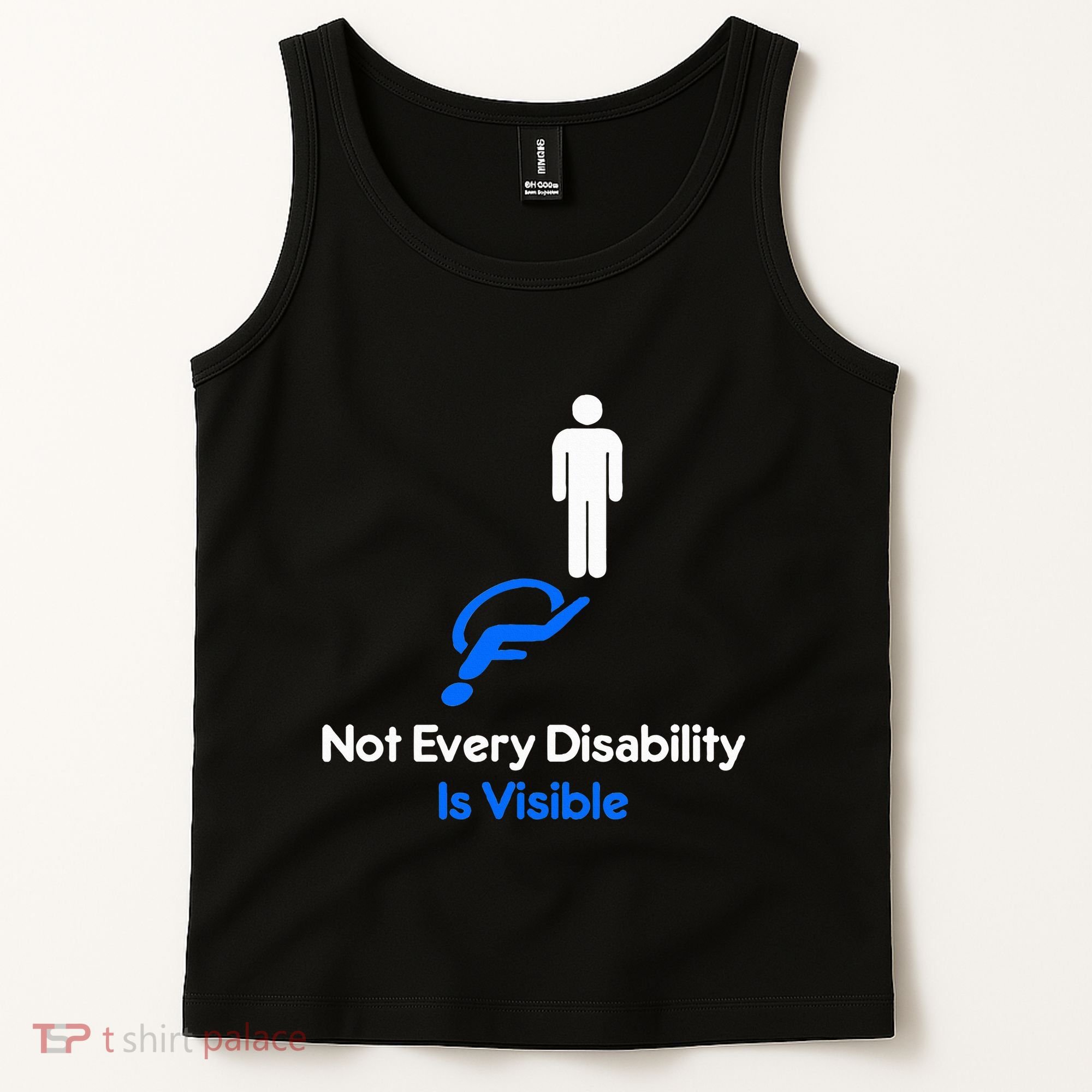 Invisible Disability Stick Figure With Wheelchair Shadow Tank Top