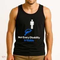 Invisible Disability Stick Figure With Wheelchair Shadow Tank Top thumb 3