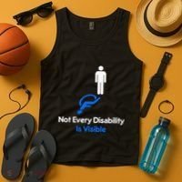Invisible Disability Stick Figure With Wheelchair Shadow Tank Top thumb 4
