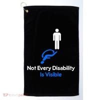 Invisible Disability Stick Figure With Wheelchair Shadow Golf Towel thumb 0