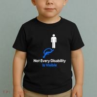 Invisible Disability Stick Figure With Wheelchair Shadow Toddler T-Shirt thumb 2