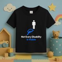 Invisible Disability Stick Figure With Wheelchair Shadow Toddler T-Shirt thumb 3