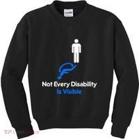 Invisible Disability Stick Figure With Wheelchair Shadow Kids Sweatshirt thumb 0