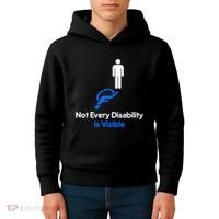 Invisible Disability Stick Figure With Wheelchair Shadow Kids Hoodie thumb 4