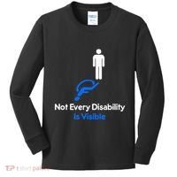 Invisible Disability Stick Figure With Wheelchair Shadow Kids Long Sleeve Shirt thumb 0