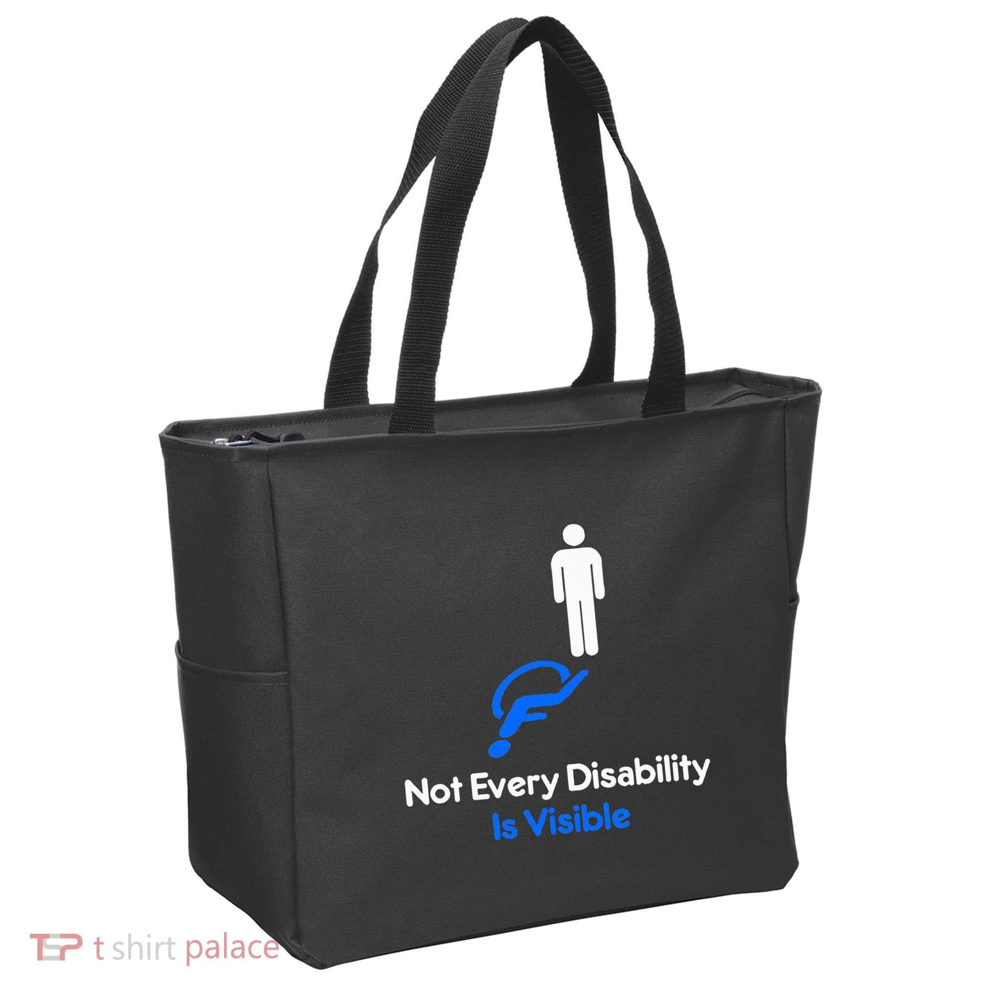 Invisible Disability Stick Figure With Wheelchair Shadow Tote Bag