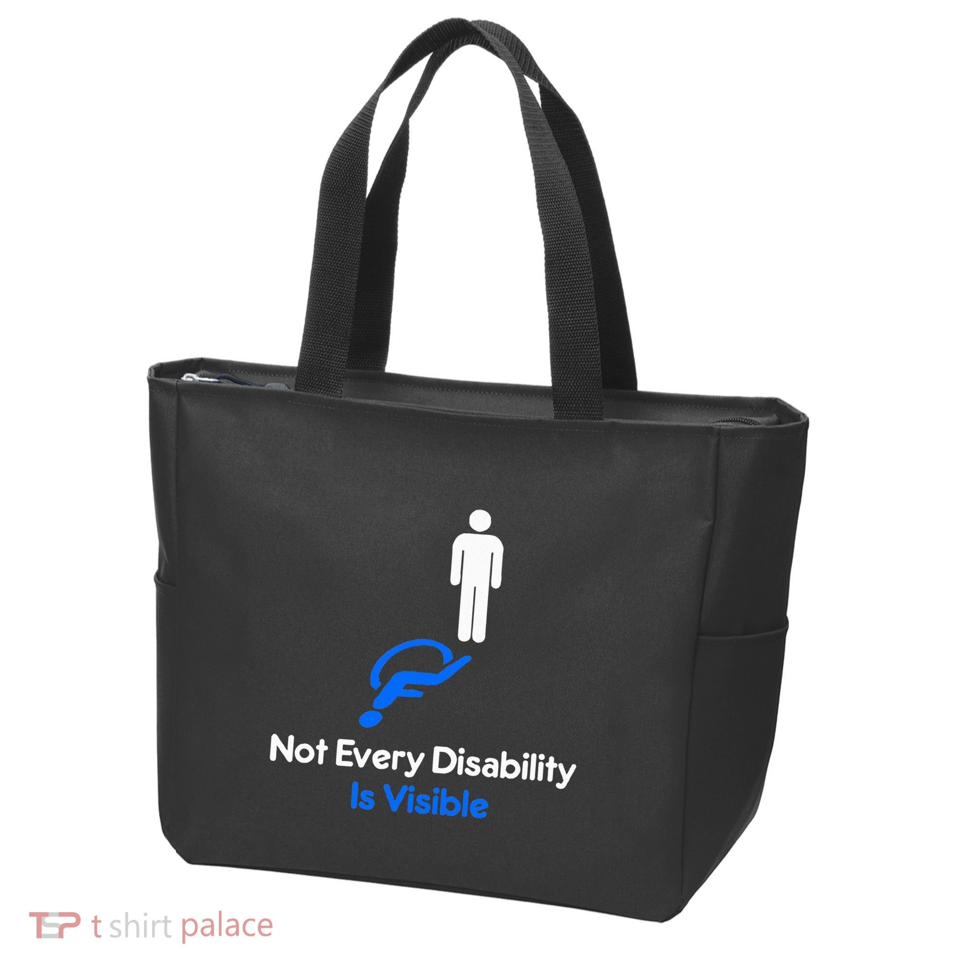 Invisible Disability Stick Figure With Wheelchair Shadow Tote Bag