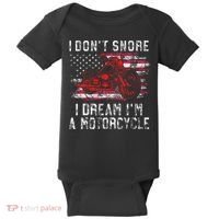 I DonT Snore I Dream IM A Motorcycle Club Snoring Biker Baby Bodysuit thumb 0
