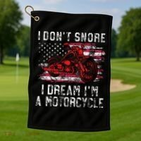 I DonT Snore I Dream IM A Motorcycle Club Snoring Biker Golf Towel thumb 1