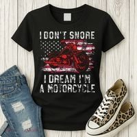 I DonT Snore I Dream IM A Motorcycle Club Snoring Biker Women's T-Shirt thumb 3