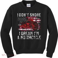 I DonT Snore I Dream IM A Motorcycle Club Snoring Biker Kids Sweatshirt thumb 0