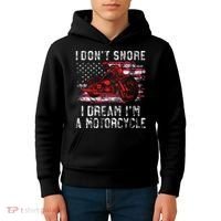 I DonT Snore I Dream IM A Motorcycle Club Snoring Biker Kids Hoodie thumb 4