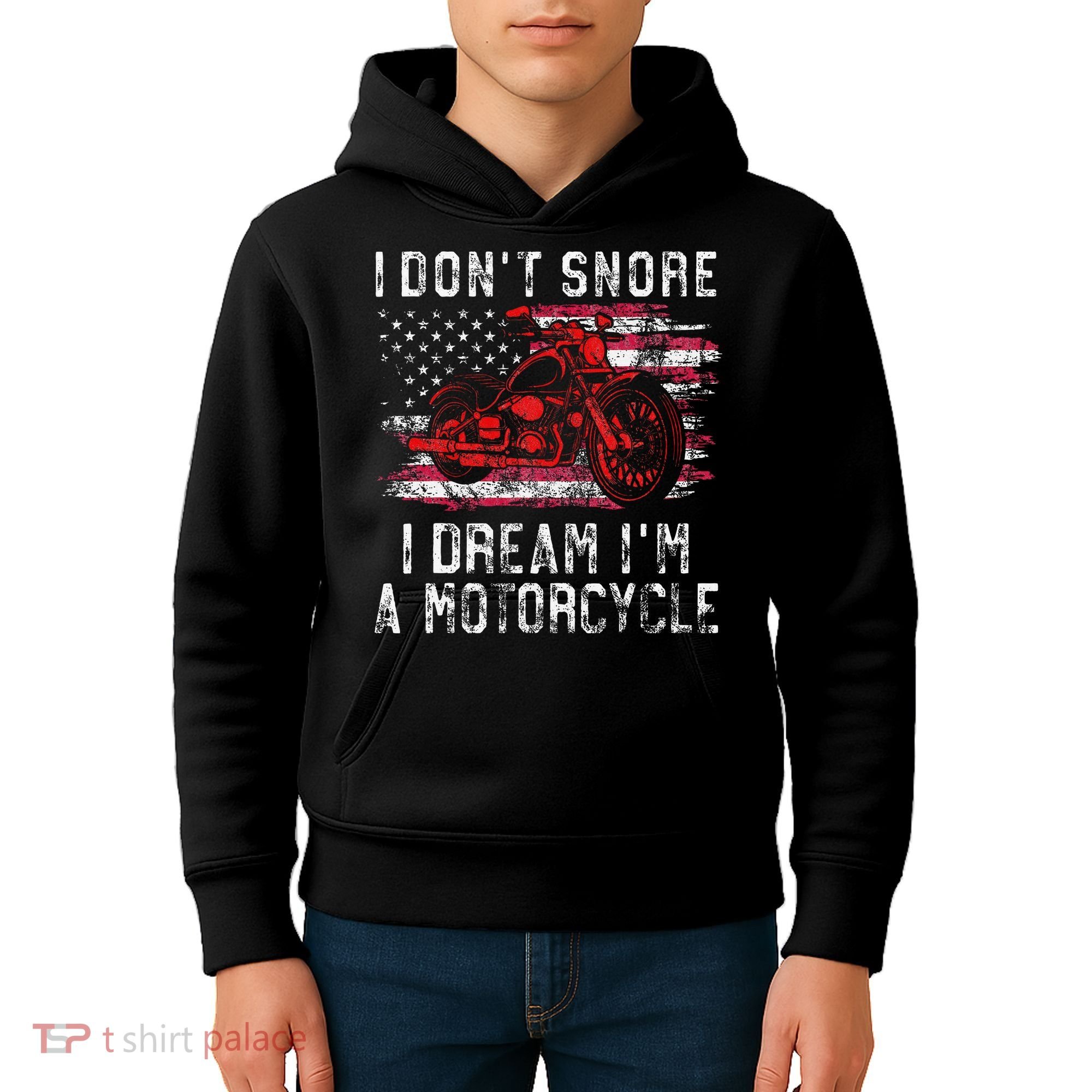 I DonT Snore I Dream IM A Motorcycle Club Snoring Biker Kids Hoodie