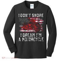 I DonT Snore I Dream IM A Motorcycle Club Snoring Biker Kids Long Sleeve Shirt thumb 0