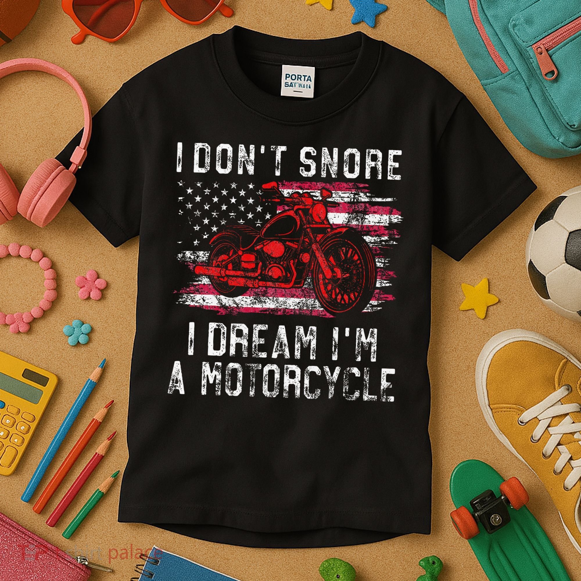 I DonT Snore I Dream IM A Motorcycle Club Snoring Biker Kids T-Shirt