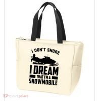 I Don't Snore I Dream That I'm A Snowmobile Tote Bag thumb 3