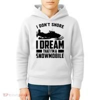 I Don't Snore I Dream That I'm A Snowmobile Kids Hoodie thumb 4