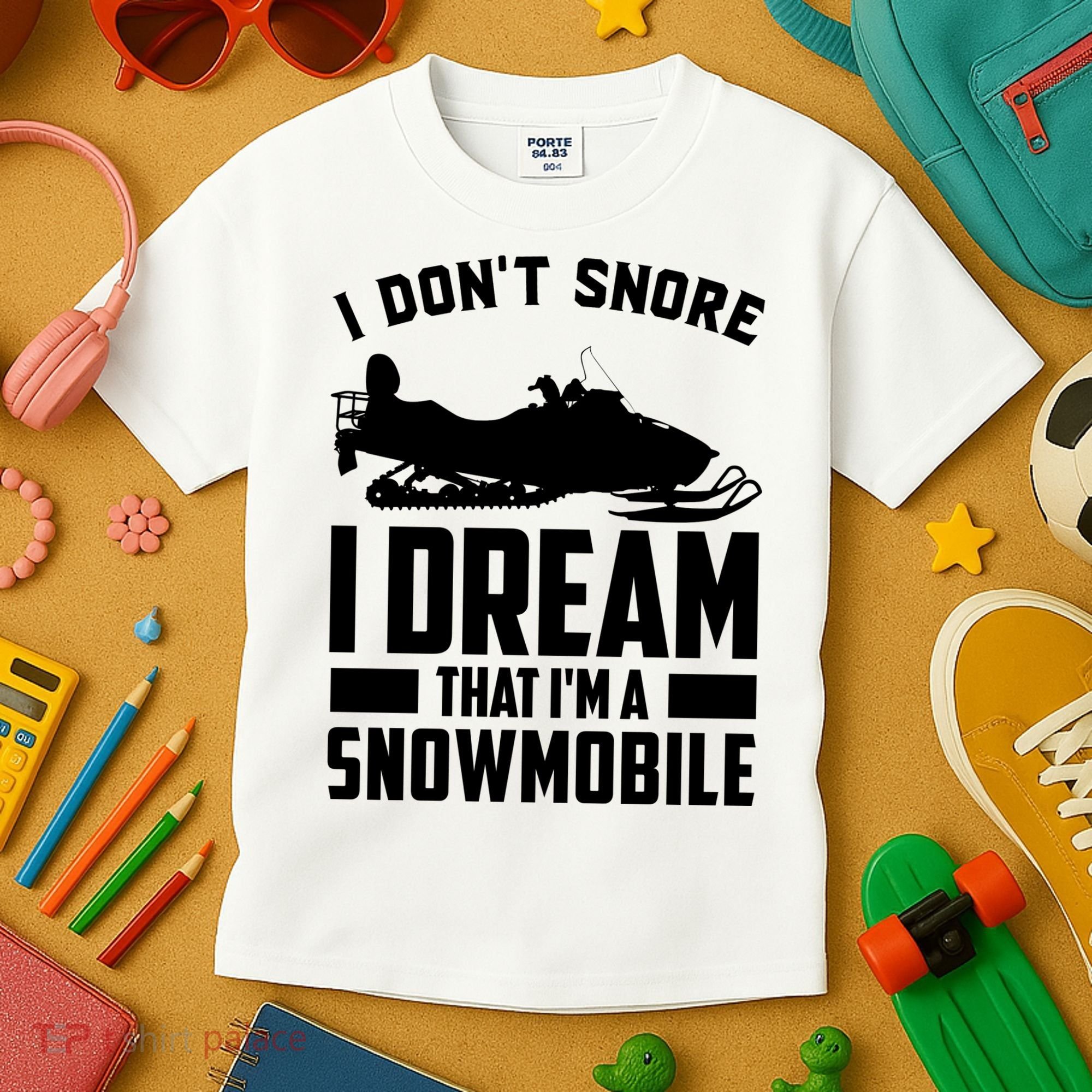 I Don't Snore I Dream That I'm A Snowmobile Kids T-Shirt