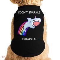 I Don't Sparkle I Sharkle Shark Unicorn Rainbow Doggie Tank thumb 0