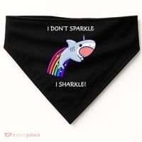 I Don't Sparkle I Sharkle Shark Unicorn Rainbow USA-Made Doggie Bandana thumb 0