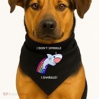I Don't Sparkle I Sharkle Shark Unicorn Rainbow USA-Made Doggie Bandana thumb 1