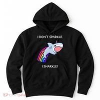 I Don't Sparkle I Sharkle Shark Unicorn Rainbow Hoodie thumb 0