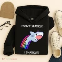I Don't Sparkle I Sharkle Shark Unicorn Rainbow Hoodie thumb 4