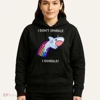 I Don't Sparkle I Sharkle Shark Unicorn Rainbow Hoodie thumb 5