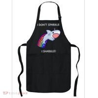I Don't Sparkle I Sharkle Shark Unicorn Rainbow Apron thumb 0