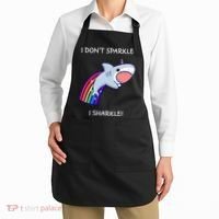I Don't Sparkle I Sharkle Shark Unicorn Rainbow Apron thumb 2