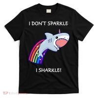 I Don't Sparkle I Sharkle Shark Unicorn Rainbow T-Shirt thumb 0