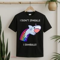 I Don't Sparkle I Sharkle Shark Unicorn Rainbow T-Shirt thumb 2