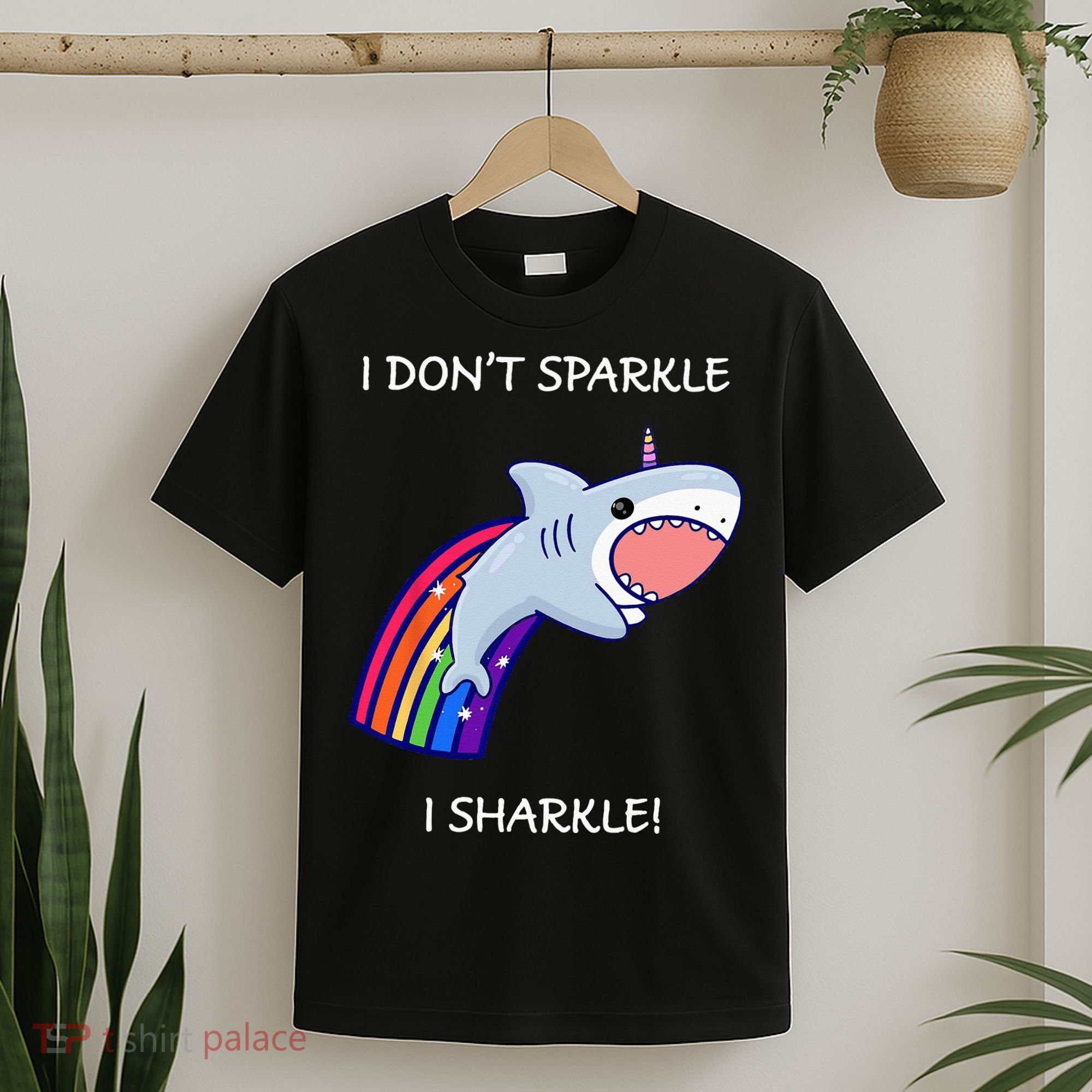 I Don't Sparkle I Sharkle Shark Unicorn Rainbow T-Shirt