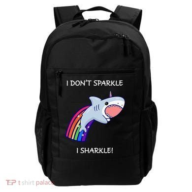 I Don't Sparkle I Sharkle Shark Unicorn Rainbow Backpack