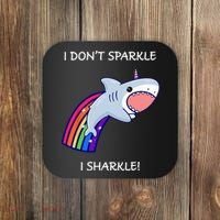 I Don't Sparkle I Sharkle Shark Unicorn Rainbow Coaster thumb 0