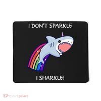 I Don't Sparkle I Sharkle Shark Unicorn Rainbow Mousepad thumb 0