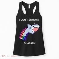 I Don't Sparkle I Sharkle Shark Unicorn Rainbow Women's Tank Top thumb 0