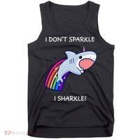I Don't Sparkle I Sharkle Shark Unicorn Rainbow Tank Top thumb 0