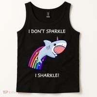I Don't Sparkle I Sharkle Shark Unicorn Rainbow Tank Top thumb 2